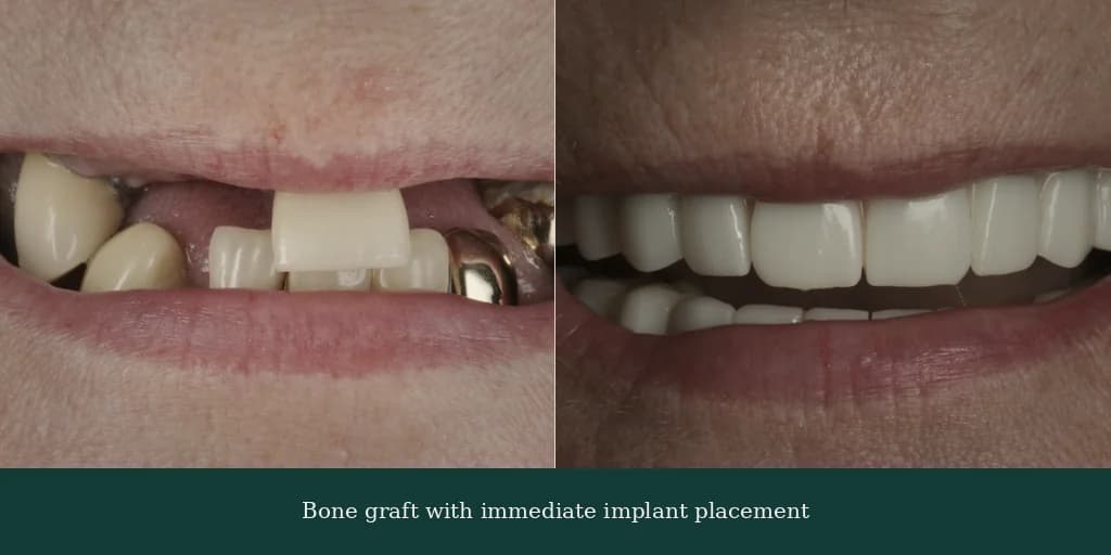 Bone graft with immediate implant — twelve-month follow-up