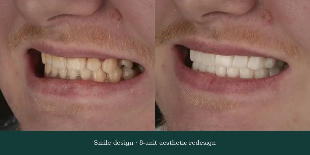 Hollywood smile — eight-unit aesthetic redesign