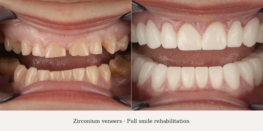 Zirconium veneers — full smile aesthetic redesign