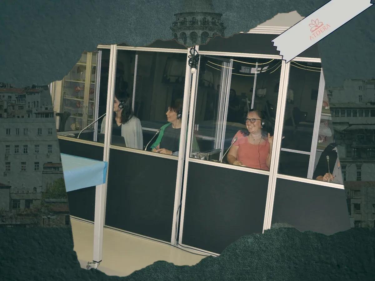 Simultaneous interpretation booth at a previous course