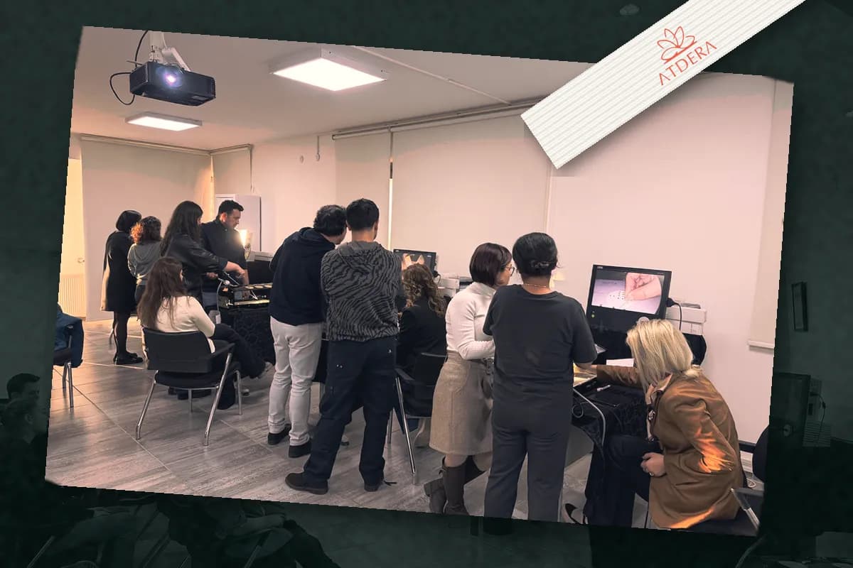 Endoscopy training stations in use