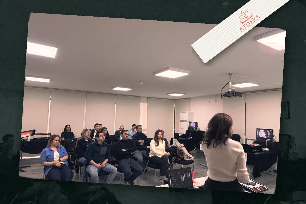 Participants following a lecture session