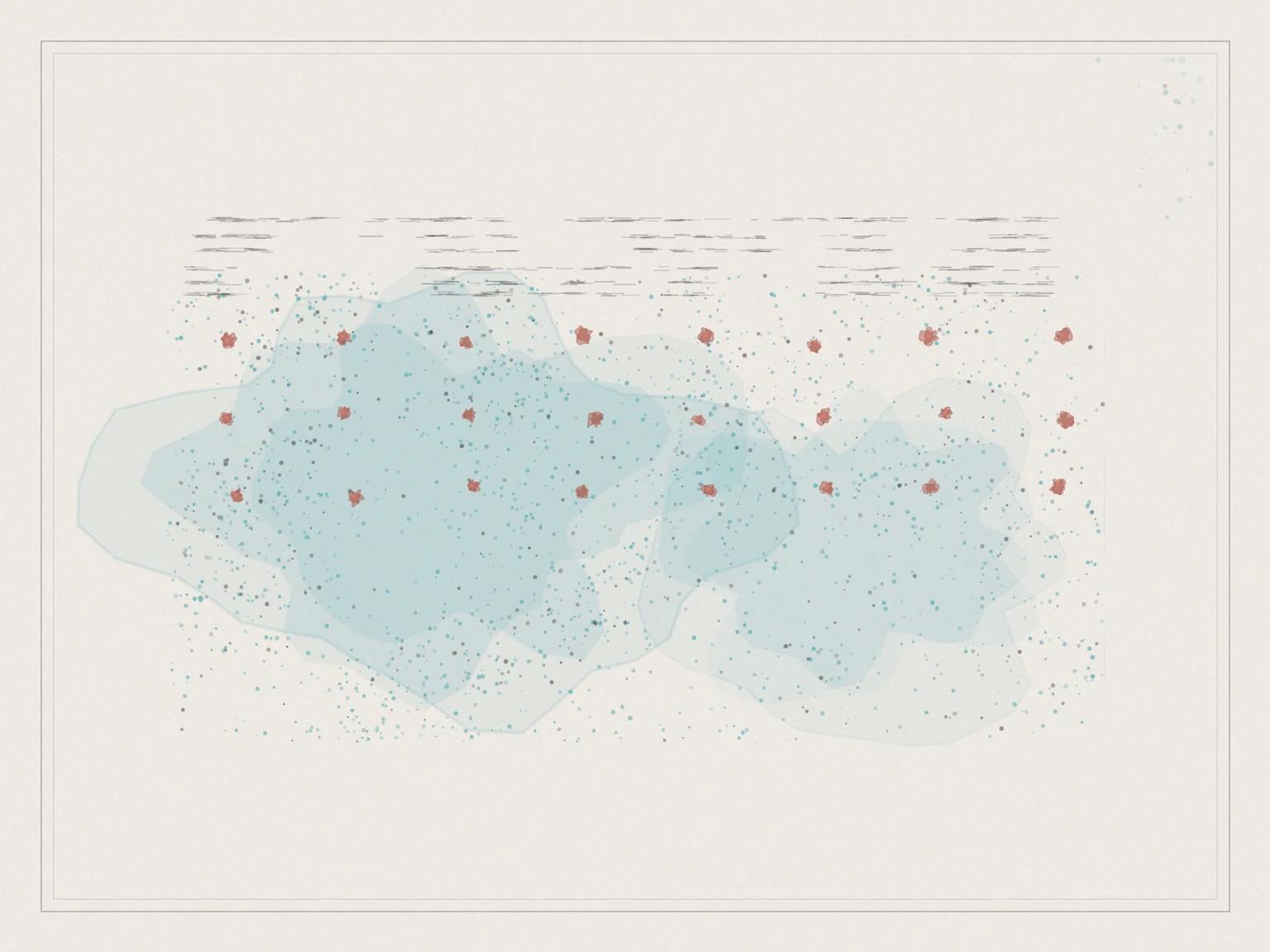Watercolour field of intradermal microdroplet placement