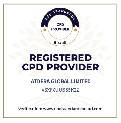 CPD Standards Board — شارة مزوّد CPD مُسجَّل لـ ATDERA Global Limited